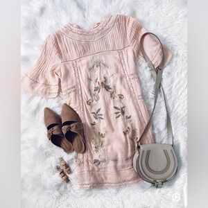 Free People Perfectly Victorian dress in blush size Medium